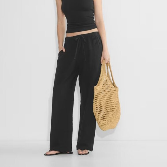 NWT Aritzia LITTLE MOON AirPlush Cotton Sail Pant Black - Picture 1 of 10